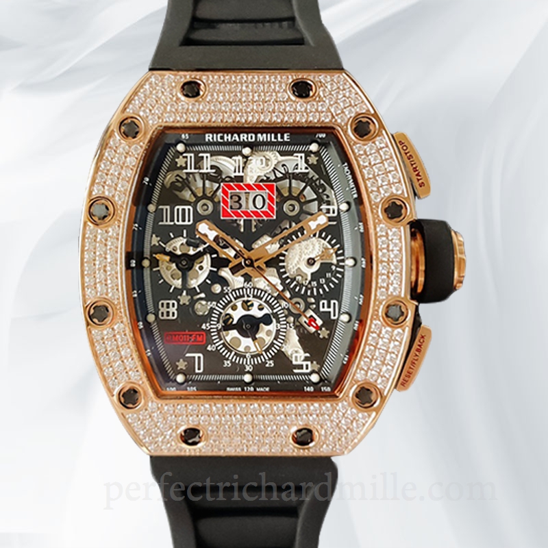 replica Richard Mille RM011 Men Mechanical Transparent Dial Watch