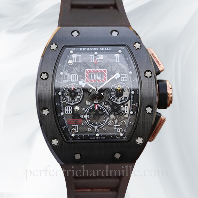 replica Richard Mille RM011 Men Automatic Rubber Band Watch Stainless Steel watch