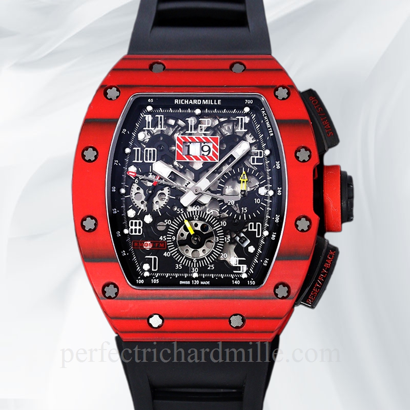 replica Richard Mille RM 011 Men Automatic Rubber Band Ceramics Bezel watch