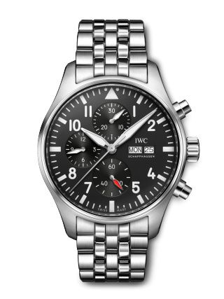 replica IWC - IW3780-02 Pilot's Watch Chronograph Stainless Steel / Black watch