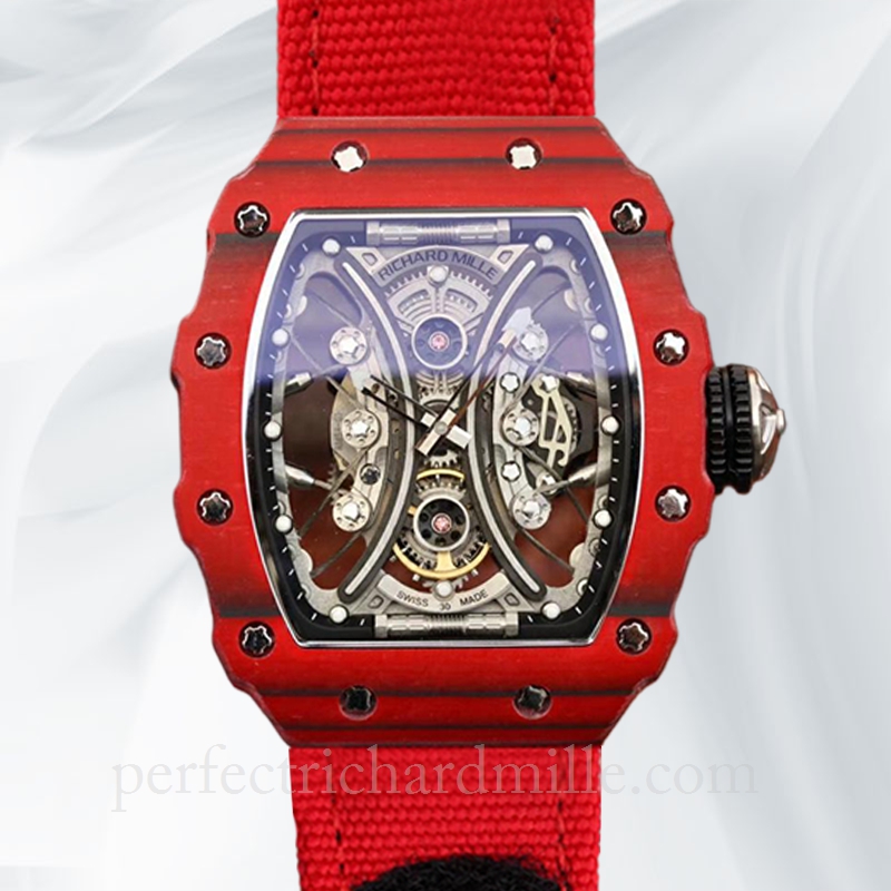 replica Richard Mille RM53-01 Men Mechanical Transparent Dial Rubber Band Watch