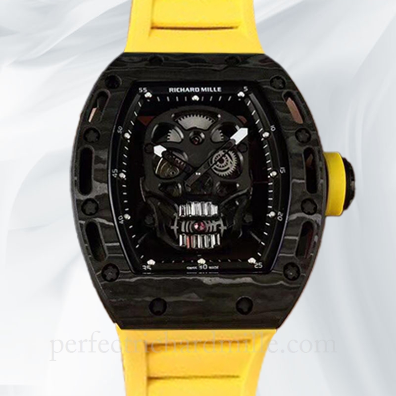 replica Richard Mille RM052 Men Mechanical Black Skull Dial Watch