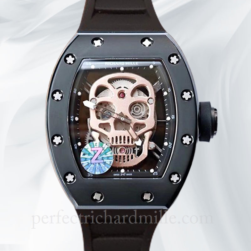 replica Richard Mille RM 019 Men Automatic Watch Rubber Band Transparent Dial watch