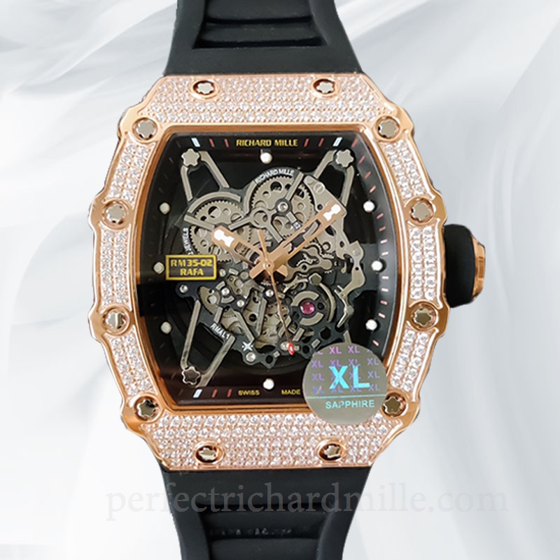 replica Richard Mille RM35-02 Mechanical Men Diamond Bezel Watch