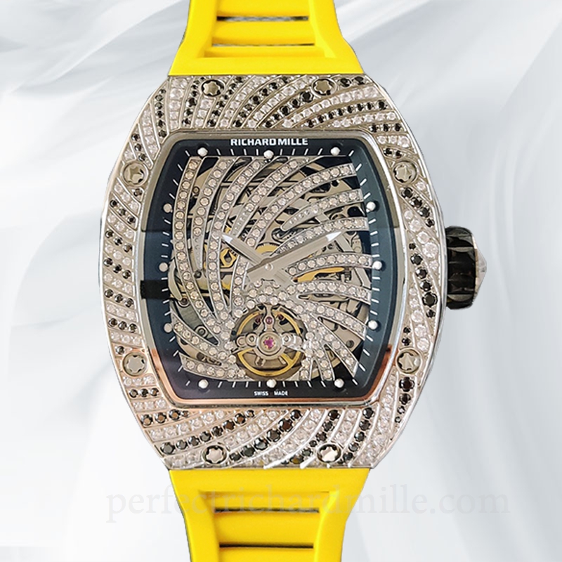 replica Richard Mille RM51-02 Mechanical Ladies Watch Diamond Bezel Rubber Band watch