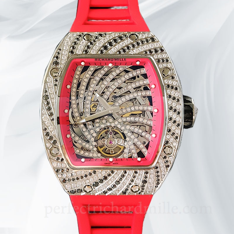 replica Richard Mille RM51-02 Ladies Mechanical Diamond Bezel Watch Rubber Band watch