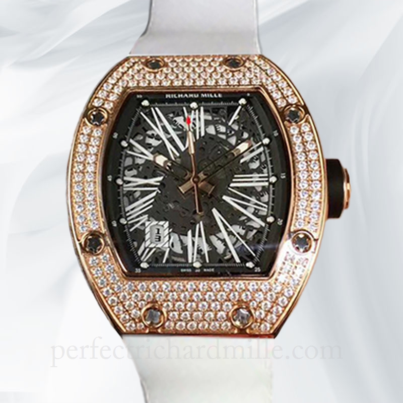 replica Richard Mille RM023 Mechanical Men Transparent Dial Diamond Bezel Watch