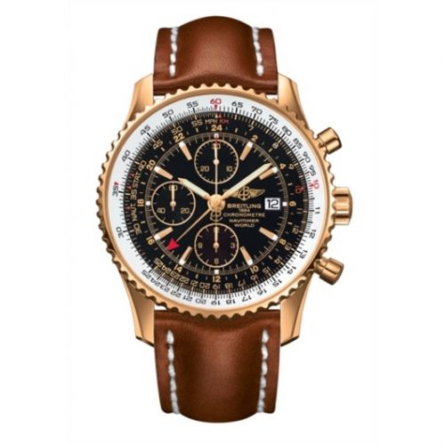 replica Breitling - H2432212/B928/439X/R20BA.1 Navitimer World Red Gold / Black / Calf / Pin watch