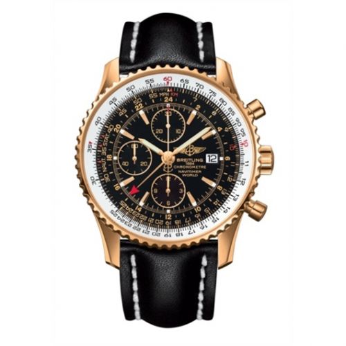 replica Breitling - H2432212/B928/441X/R20BA.1 Navitimer World Red Gold / Black / Calf / Pin watch
