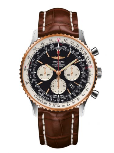 replica Breitling - UB012721.BE18.754P Navitimer 01 46 Stainless Steel / Red Gold / Black / Croco watch