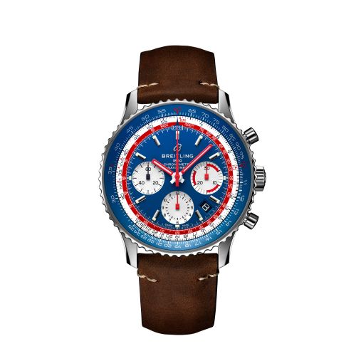 replica Breitling - AB01212B1C1X1 Navitimer 1 B01 Chronograph 43 Stainless Steel / Airline Editions Pan Am / Calf / Pin watch