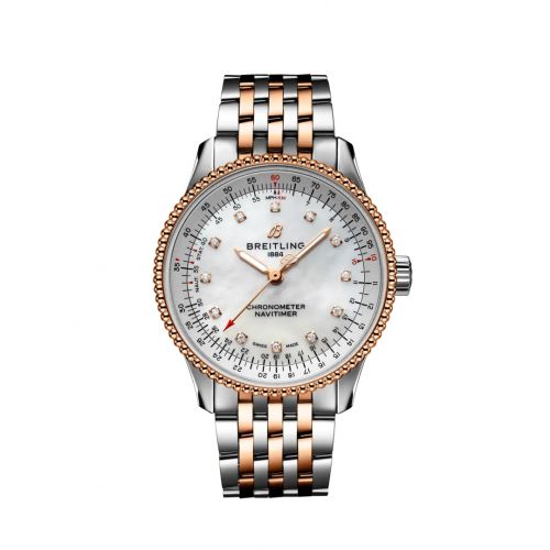 replica Breitling - U17395211A1U1 Navitimer 1 35 Automatic Stainless Steel / Red Gold / MOP / Bracelet watch