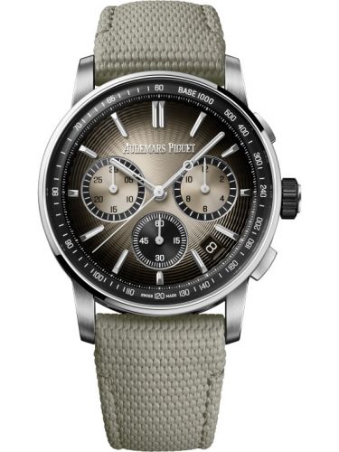 replica Audemars Piguet - 26393QT.OO.A064KB.01 CODE 11.59 Chronograph Selfwinding Stainless Steel - Ceramic / Beige / Fabric watch