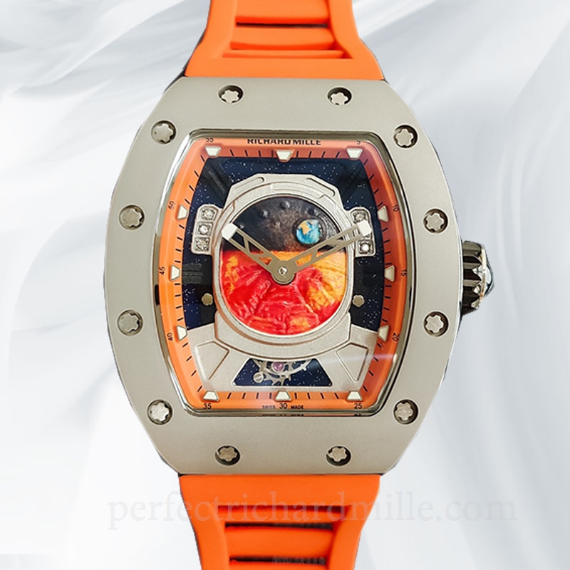 replica Richard Mille RM52-05 Mechanical Men Watch Mars Earth Dial Rubber Band watch