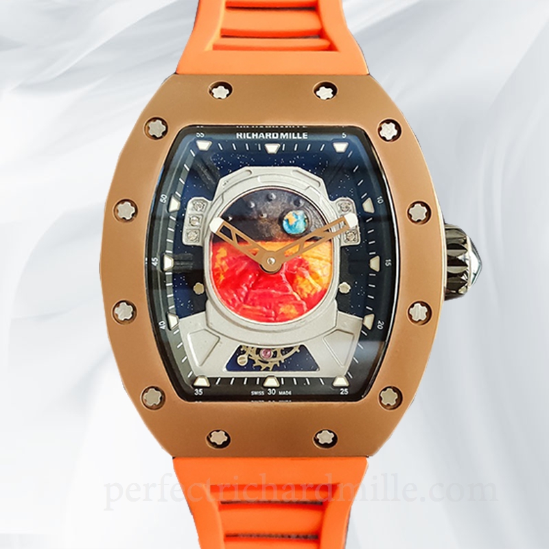 replica Richard Mille RM52-05 Mechanical Men Mars Earth Dial Rubber Band watch