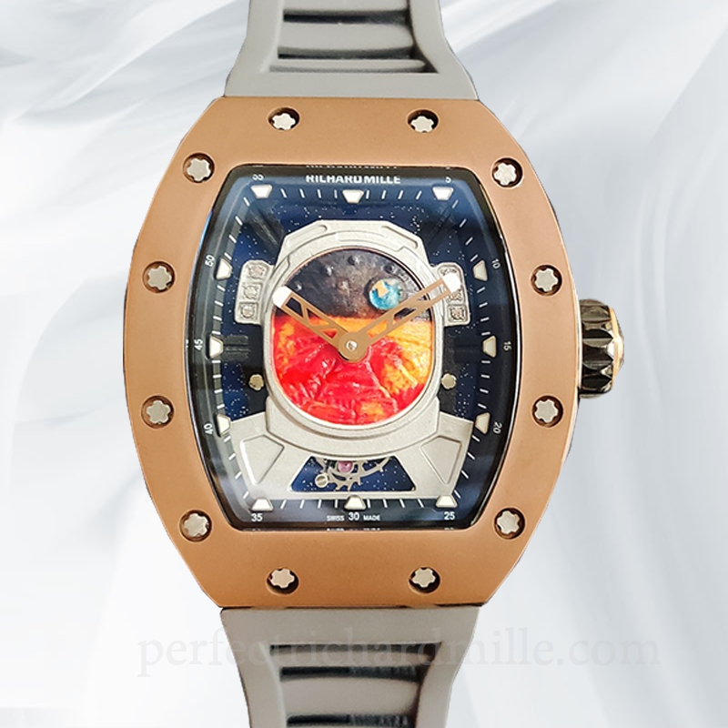 replica Richard Mille RM52-05 Men Mechanical Rubber Band Mars Earth Dial watch