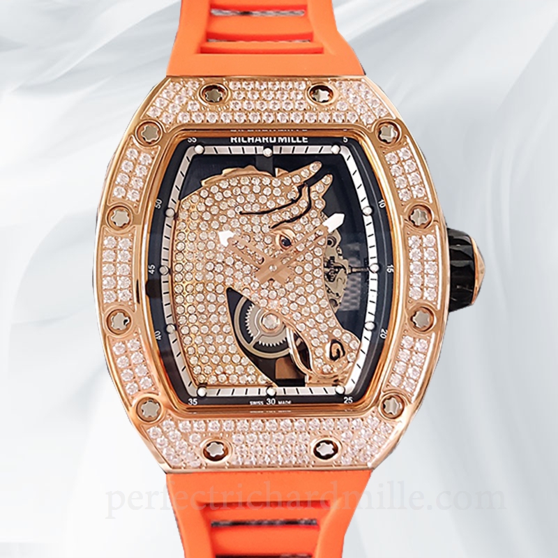 replica Richard Mille RM52-02 Mechanical Men Horse Dial Diamond Bezel watch