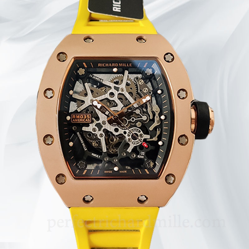 replica Richard Mille RM35 Men Mechanical Watch Skeleton Dial watch