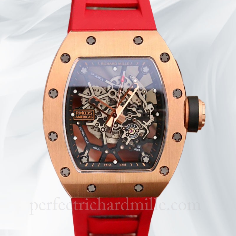 replica Richard Mille RM035 Men Mechanical Transparent Dial Watch Stainless Steel watch