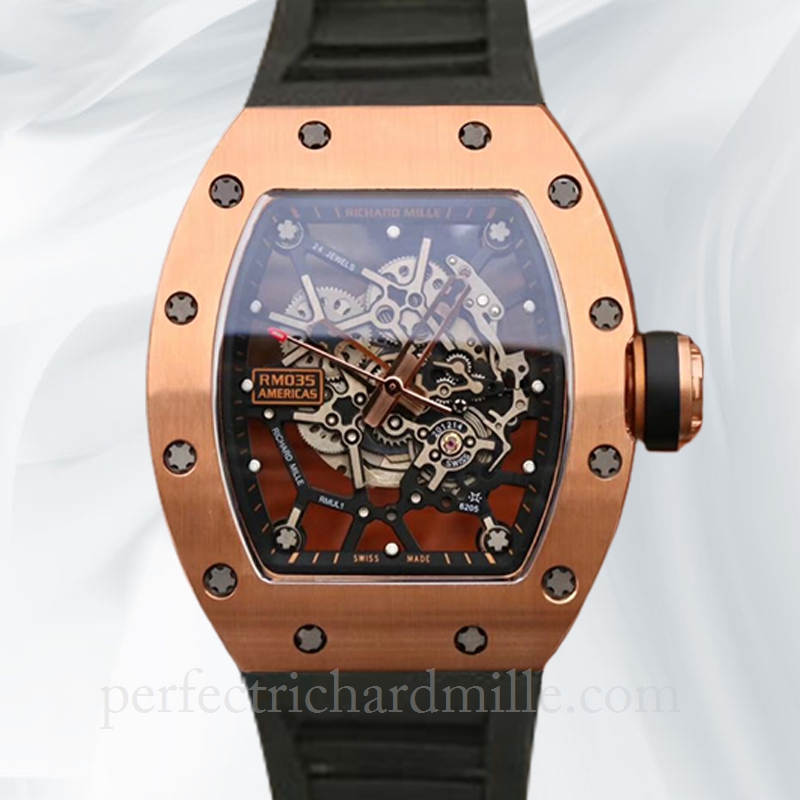 replica Richard Mille RM035 Men Mechanical Transparent Dial Stainless Steel watch