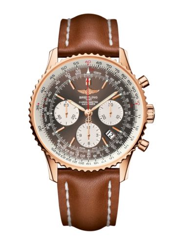 best replica Breitling - RB012012.Q606.433X Navitimer 01 43 Red Gold / Bronze / Calf watch