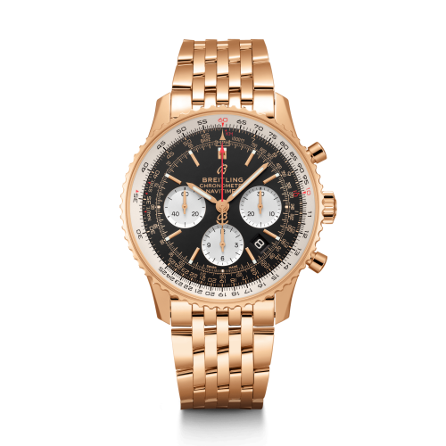 best replica Breitling - RB0121211B1R1 Navitimer 1 B01 Chronograph 43 Red Gold / Black / Bracelet watch