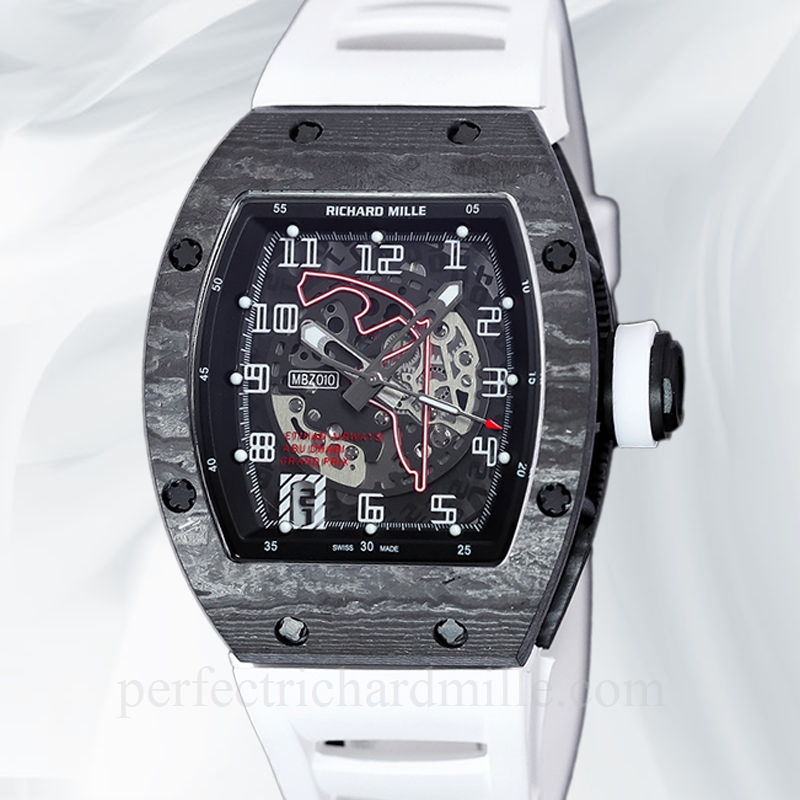 replica Richard Mille RM 010 Automatic Men Carbon Fiber Watch Rubber Band watch