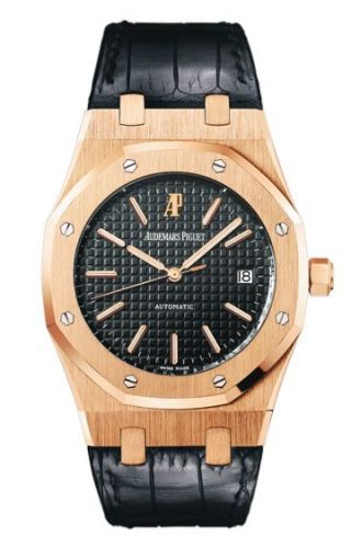 replica Audemars Piguet - 15300OR.OO.D002CR.01 Royal Oak 15300 Pink Gold / Black / Strap watch