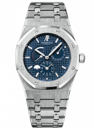 replica Audemars Piguet - 26120ST.OO.1220ST.02 Royal Oak Dual Time Stainless Steel / Blue watch