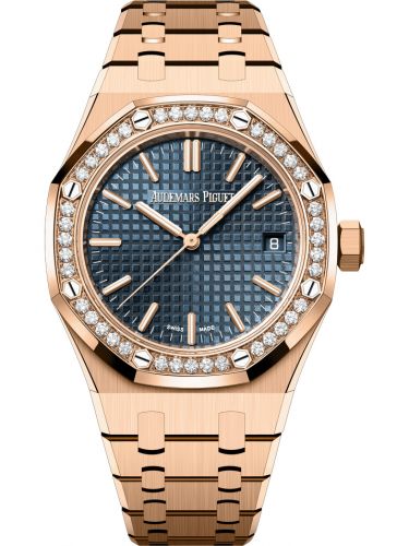 replica Audemars Piguet - 15551OR.ZZ.1356OR.02 Royal Oak Selfwinding 37 Pink Gold - Diamond / Blue / 50th Anniversary watch