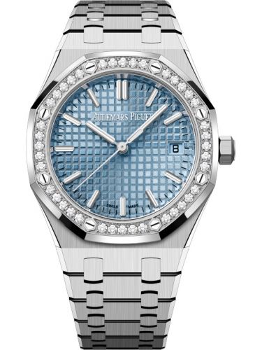 replica Audemars Piguet - 77451ST.ZZ.1361ST.01 Royal Oak Selfwinding 34 Stainless Steel - Diamond / Ice Blue / Bracelet / 50th Anniversary watch