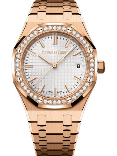 replica Audemars Piguet - 77451OR.ZZ.1361OR.01 Royal Oak Selfwinding 34 Pink Gold - Diamond / Silver / Bracelet / 50th Anniversary watch