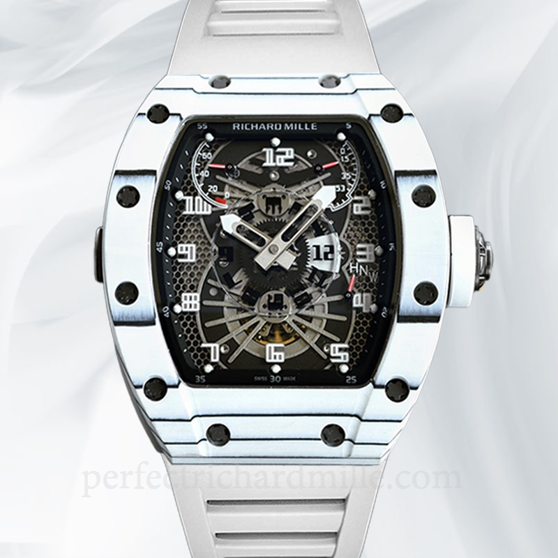 replica Richard Mille RM022 Automatic Men Arabic Numeral Black Dial Rubber Band watch