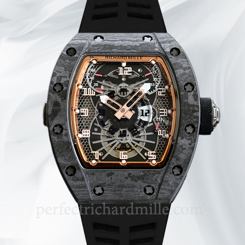 replica Richard Mille RM022 Men Automatic Rubber Band Black Dial Watch