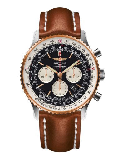 best replica Breitling - UB012721.BE18.439X Navitimer 01 46 Stainless Steel / Red Gold / Black / Calf watch