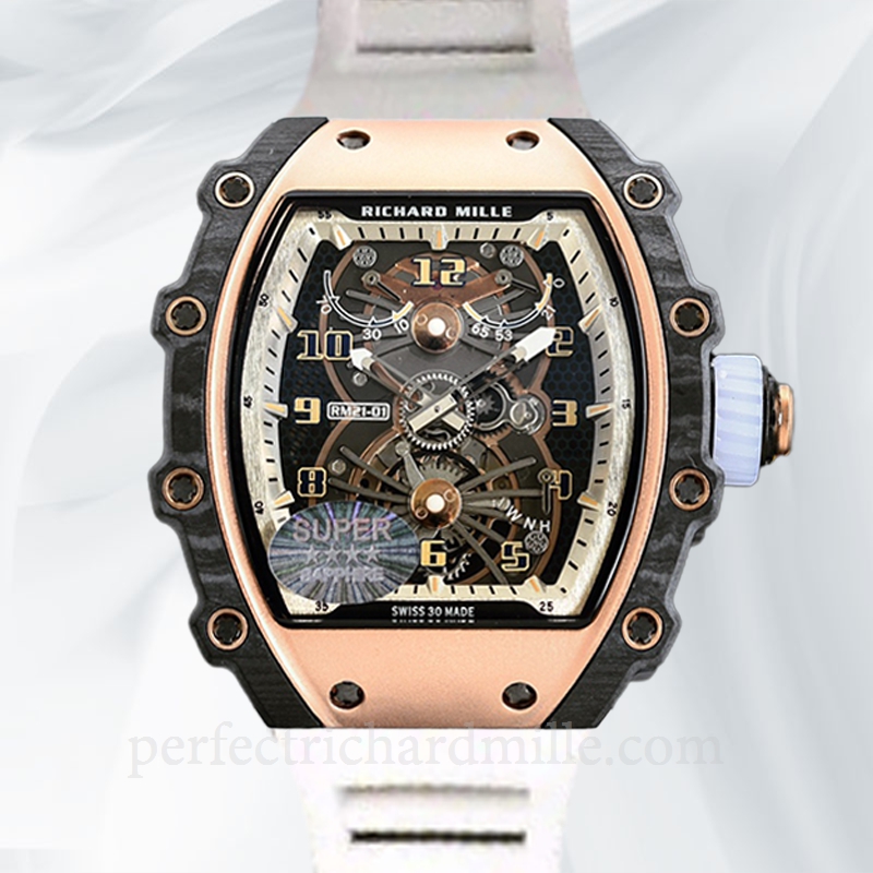 replica Richard Mille RM21-01 Men Automatic Arabic Numeral Rubber Band Watch
